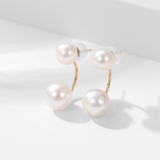 Duet de Lumière - Boucle d'Oreilles Perles et Or