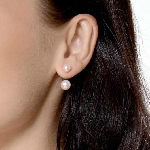 Duet de Lumière - Boucle d'Oreilles Perles et Or